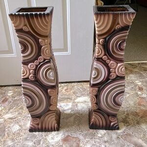 Multi color Vases  (blush pink, cream, tan & brown) beautiful design.